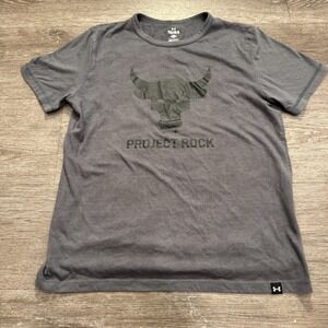 Under Armour Shirt Boys Large YLG Project‎ Rock Short Sleeve Crew Neck Logo